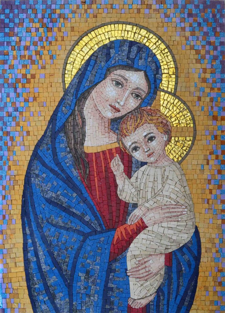 Madonna and Child Religious Mosaic